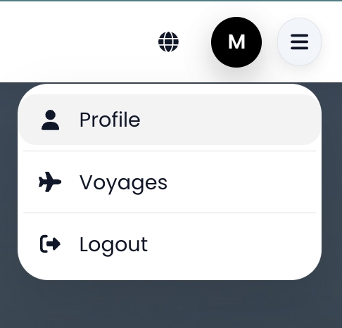 Menu compte – bouton