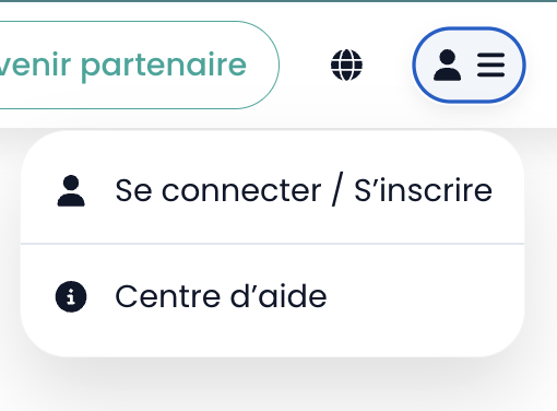 Menu invité – bouton